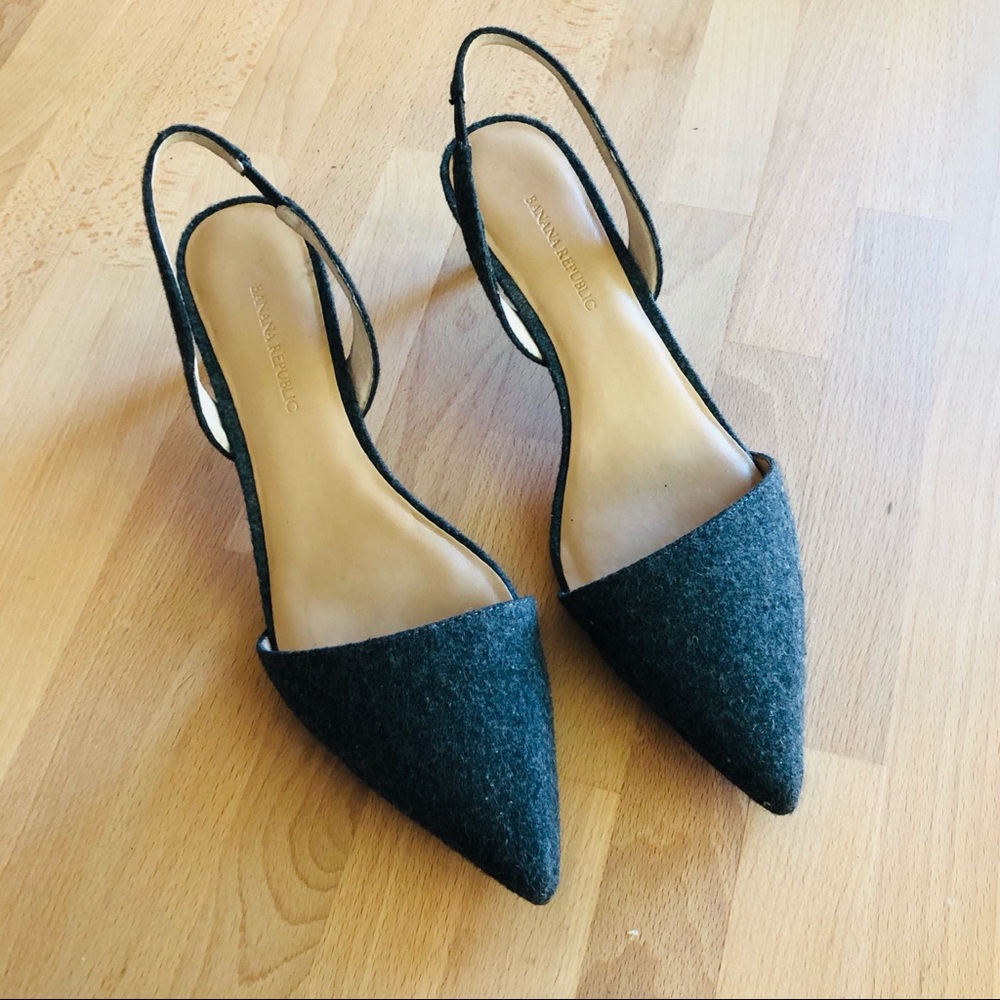 BR HEDY SLINGBACK KITTEN HEELS - GRAY